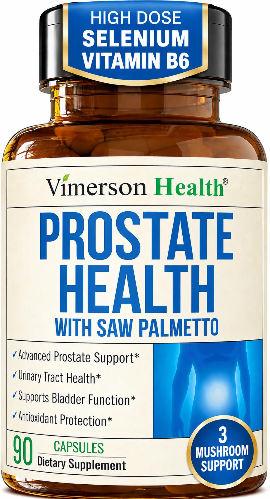 Prostate Health Supplement Bottle Main View